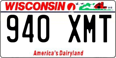 WI license plate 940XMT