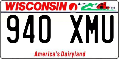 WI license plate 940XMU