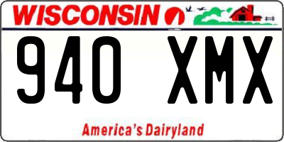 WI license plate 940XMX