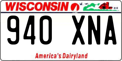 WI license plate 940XNA