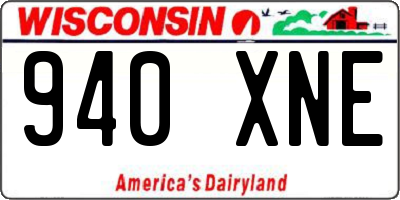 WI license plate 940XNE