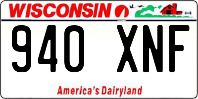WI license plate 940XNF