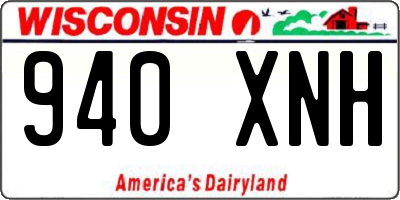 WI license plate 940XNH