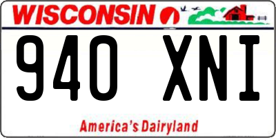 WI license plate 940XNI
