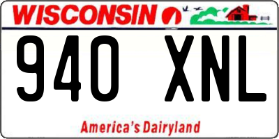 WI license plate 940XNL