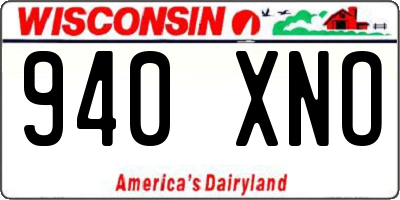 WI license plate 940XNO
