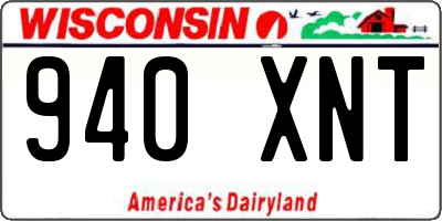 WI license plate 940XNT