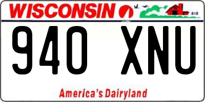 WI license plate 940XNU