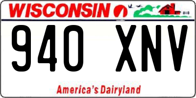 WI license plate 940XNV
