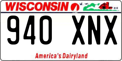 WI license plate 940XNX