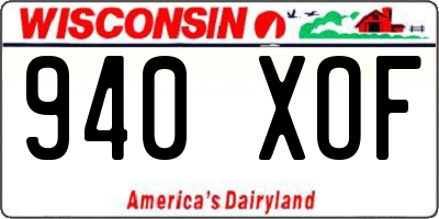 WI license plate 940XOF