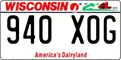 WI license plate 940XOG