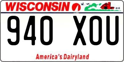 WI license plate 940XOU