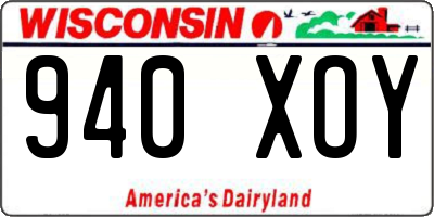 WI license plate 940XOY