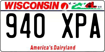 WI license plate 940XPA