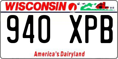 WI license plate 940XPB