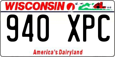 WI license plate 940XPC