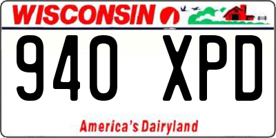 WI license plate 940XPD