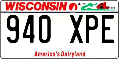 WI license plate 940XPE