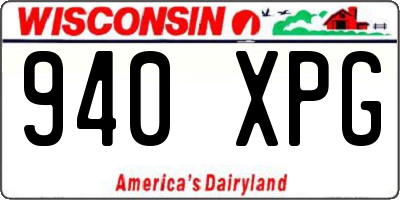 WI license plate 940XPG