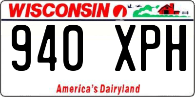 WI license plate 940XPH
