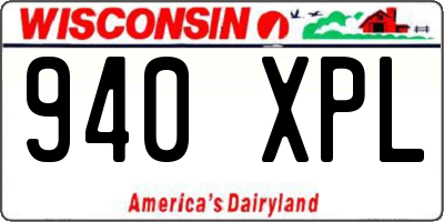 WI license plate 940XPL