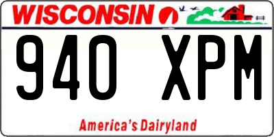 WI license plate 940XPM