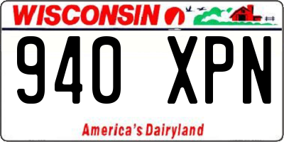 WI license plate 940XPN