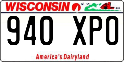 WI license plate 940XPO