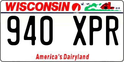 WI license plate 940XPR
