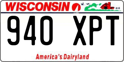 WI license plate 940XPT