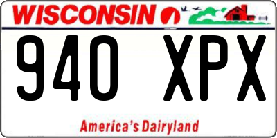 WI license plate 940XPX