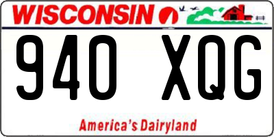 WI license plate 940XQG