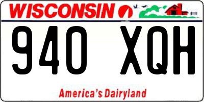 WI license plate 940XQH