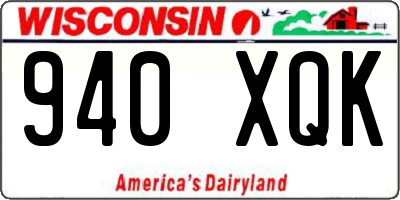 WI license plate 940XQK