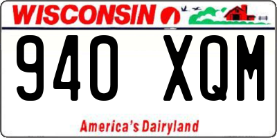 WI license plate 940XQM