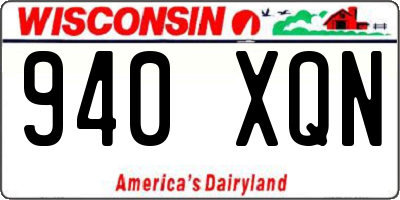 WI license plate 940XQN