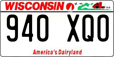 WI license plate 940XQO
