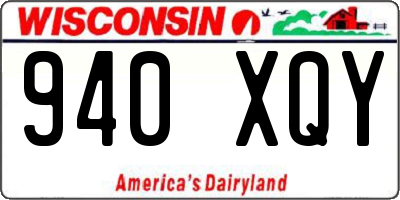 WI license plate 940XQY