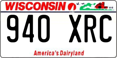 WI license plate 940XRC