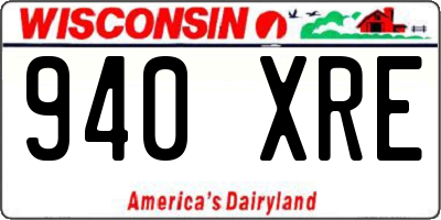WI license plate 940XRE