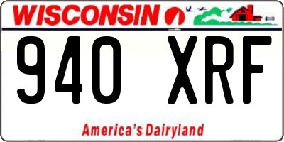 WI license plate 940XRF