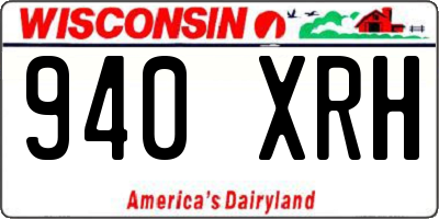 WI license plate 940XRH