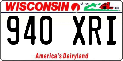 WI license plate 940XRI
