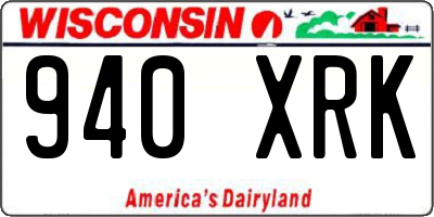 WI license plate 940XRK