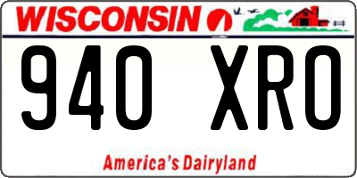 WI license plate 940XRO