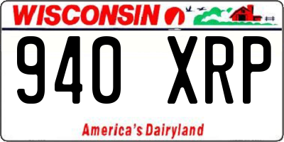 WI license plate 940XRP