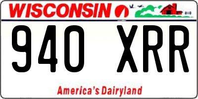 WI license plate 940XRR