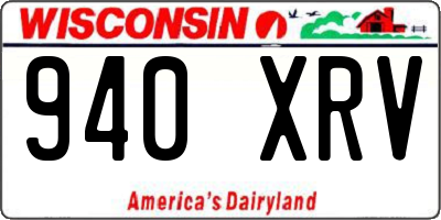 WI license plate 940XRV