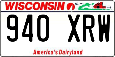 WI license plate 940XRW